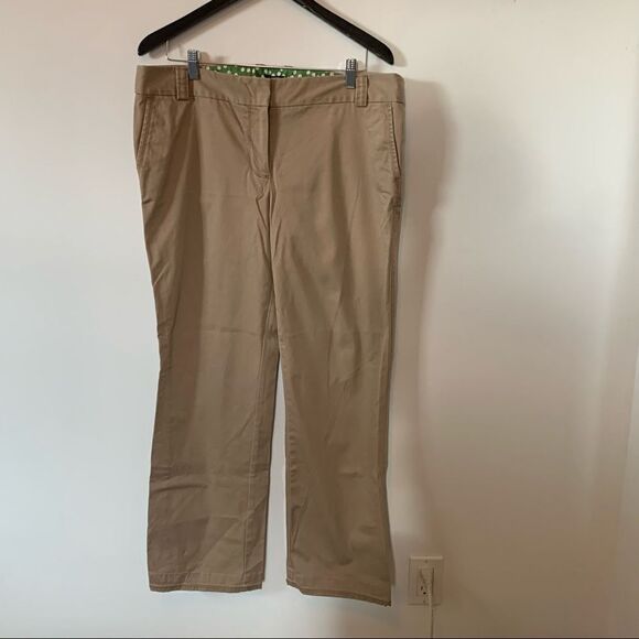 J. Crew Factory Tan “City Fit” Regular Stretch Wide Bootcut Flare Chino Pants - Picture 2 of 7